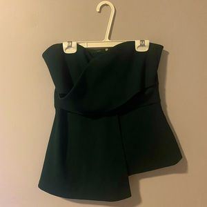 Strapless, peplum top